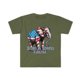 Stars and Stripes Forever Elephant Independence Day Unisex Graphic Tees!