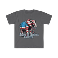 Stars and Stripes Forever Elephant Independence Day Unisex Graphic Tees!