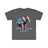 Stars and Stripes Forever Elephant Independence Day Unisex Graphic Tees!