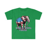 Stars and Stripes Forever Elephant Independence Day Unisex Graphic Tees!