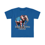 Stars and Stripes Forever Elephant Independence Day Unisex Graphic Tees!