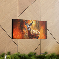 Western Mountain Deer Scenery in Oranges and Browns Canvas Gallery Wraps!