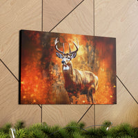 Western Mountain Deer Scenery in Oranges and Browns Canvas Gallery Wraps!