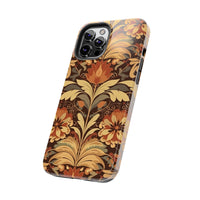 Creamy Brown Floral Fall Vibes Tough Phone Cases!