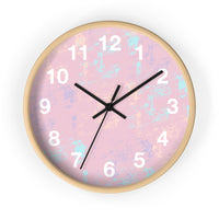 Boho Paint Washed Pink Print Wall Clock! Perfect For Gifting! Free Shipping!!! 3 Colors Available!