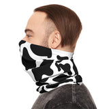 Black and White Cow Print Lightweight Neck Gaiter! 4 Sizes Available! Free Shipping! UPF +50! Great For All Outdoor Sports!