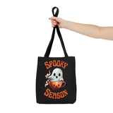 Spooky Season Version 2 Happy Little Ghost Halloween Fall Vibes Tote Bag!