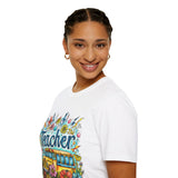 The Teacher Floral School Bus Unisex Graphic Tees! All New Heather Colors!!! Free Shipping!!! Back To School!