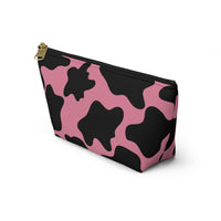 Pink Cow Print Travel Accessory Pouch, Check Out My Matching Weekender Bag! Free Shipping!!!