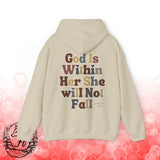 Beige God is Within Her She Will Not Fall Psalms 46:5 Back Designs Unisex Heavy Blend Hooded Sweatshirt! Free Shipping!!!