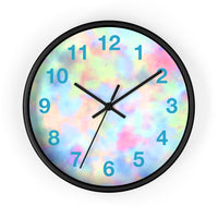 Boho Rainbow Blue Tie Dye Wall Clock! Perfect For Gifting! Free Shipping!!!