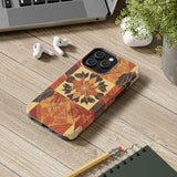 Reddish Orange Star Flower Fall Vibes Tough Phone Cases!