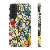 Blue and Yellow Floral Tulips Phone Cases! New!!! Over 40 Phone Sizes To Choose From! Free Shipping!!!