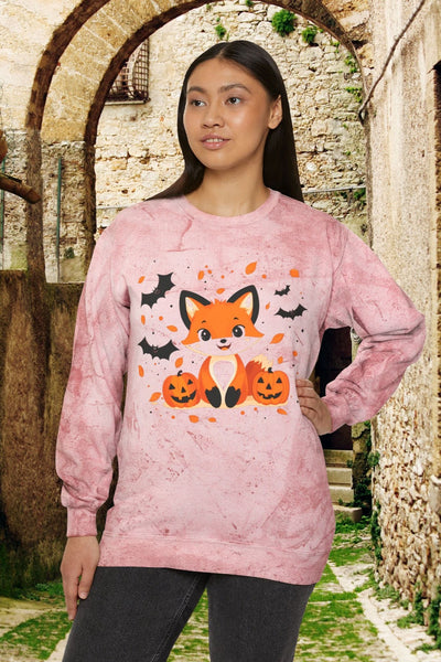 Adorable Fox Unisex Color Blast Crewneck Sweatshirt! All New Comfort Colors!!! Halloween! Free Shipping!