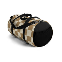 Beige and Cream Plaid Duffel Bag! Free Shipping!!!