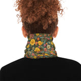 Green Floral Print Lightweight Neck Gaiter! 4 Sizes Available! Free Shipping! UPF +50! Great For All Outdoor Sports!