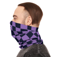 Black and Light Purple Plaid Lightweight Neck Gaiter! 4 Sizes Available! Free Shipping! UPF +50! Great For All Outdoor Sports!