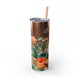 Custom Name Personalized Botanical Garden Tumblers Skinny Tumbler with Straw, 20oz! Multiple Colors Available!