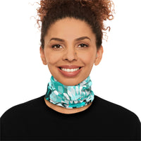 Aqua Tie dye Lightweight Neck Gaiter! 4 Sizes Available! Free Shipping! UPF +50! Great For All Outdoor Sports!