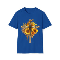 1 Dragonfly Cross Sunflower Unisex Graphic Tees! Halloween! Fall Vibes!