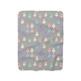 Pastel Happy Little Retro Ghost Sherpa Fleece Blanket! Halloween!