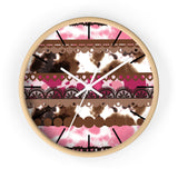 Western Pink Cow Print Wall Clock! Perfect For Gifting! Free Shipping!!! 3 Colors Available!