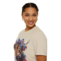 Highlander Independence Day Cow Unisex Graphic Tees! All New Heather Colors!!! Free Shipping!!!