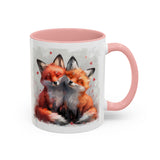 Foxy Lovers Valentines Day Accent Coffee Mug (11, 15oz)! Free Shipping! Microwave and Dishwasher Safe! BPA Free