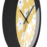 Retro Pastel Yellow Florals Print Wall Clock! Perfect For Gifting! Free Shipping!!! 3 Colors Available!