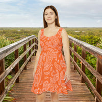 Western Orange and White Bandana Print Women's Fit n Flare Dress! Free Shipping!!! New!!! Sun Dress! Beach Cover Up! Night Gown! So Versatile!