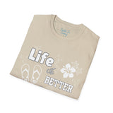 Life is Better in Flip Flops Unisex Graphic Tees! Summer Vibes! All New Heather Colors!!! Free Shipping!!!