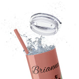 Custom Name Personalized Botanical Garden Tumblers Skinny Tumbler with Straw, 20oz! Multiple Colors Available!