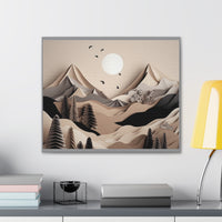 Western/Boho Mountain Scenery in Blacks and Browns Canvas Gallery Wraps!