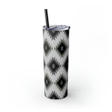 Western Black and Grey Aztec Printed Vibes Skinny Tumbler with Straw, 20oz!