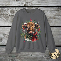 1 Highlander Cow Christmas Edition Unisex Heavy Blend Crewneck Sweatshirt!