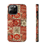 Royal Red Floral Fall Vibes Tough Phone Cases!