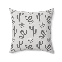 Western/Boho Snakes and Botanicals Plants Grey Square Pillow!