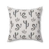 Western/Boho Snakes and Botanicals Plants Grey Square Pillow!