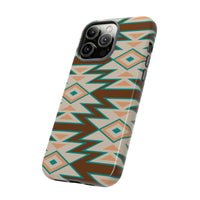 Teal and Brown Aztec Tough Cases! Cellphone Cases! Multiple Sizes Available! Apple iPhone, Samsung Galaxy, and Google Pixel devices!