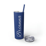 Custom Name Personalized Tumblers Skinny Tumbler with Straw, 20oz! Cursive Writing Option!