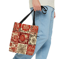 Red and Brown Florals Fall Vibes Tote Bag!