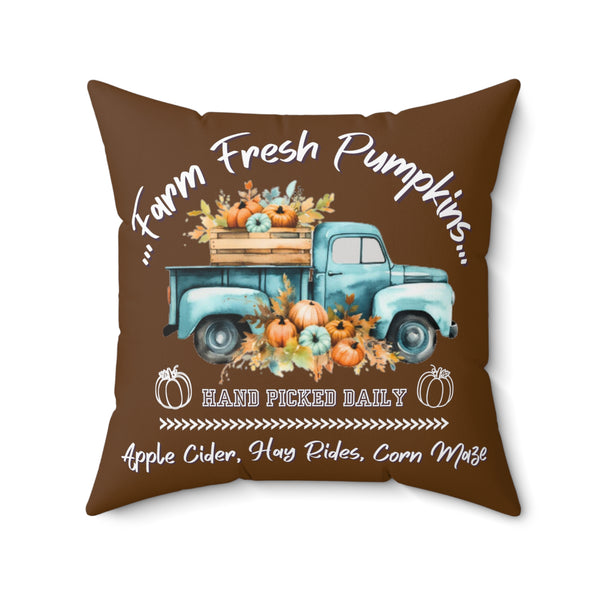 Farm Fresh Pumpkins Fall Truck Square Pillow! Halloween! Fall Vibes!