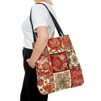 Red and Brown Florals Fall Vibes Tote Bag!