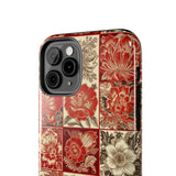 Royal Red Floral Fall Vibes Tough Phone Cases!