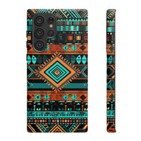 Turquoise Aztec Tough Cases! Cellphone Cases! Multiple Sizes Available! Apple iPhone, Samsung Galaxy, and Google Pixel devices!