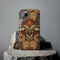 Creamy Brown Floral Fall Vibes Tough Phone Cases!