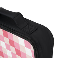 Pink Creme Retro Checkered Lunch Bag! Free Shipping!!! Giftable!