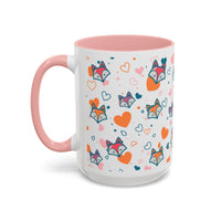 Coffee Mug - Fox Heart Medley Valentines Day Mug (11, 15oz)