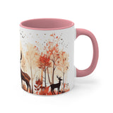 Autumn Orange and Black Deer and Doe Antler Forest Accent Coffee Mug, 11oz! Multiple Colors Available! Fall Vibes!