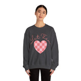 Valentines Day Let Them Plaid Heart Edition Unisex Sweatshirt! Retro! Free Shipping!!!